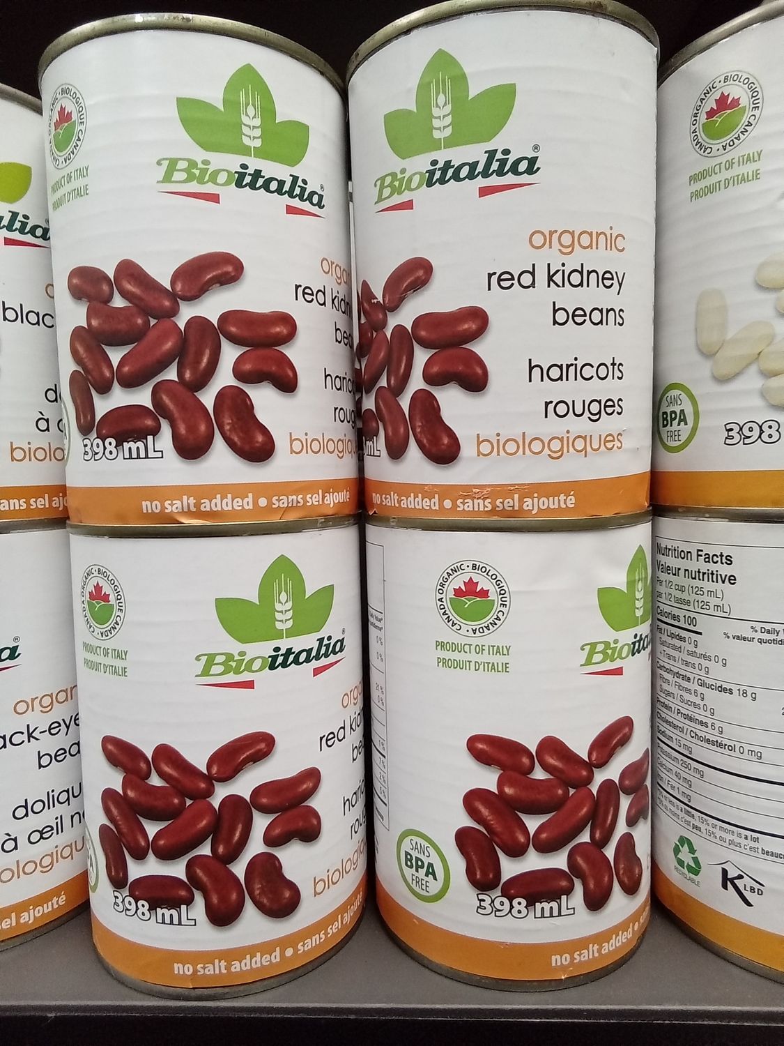 BioItalia Organic Red Kidney Beans - Whole - 398ml
