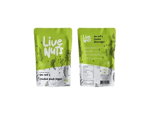 Live Nuts    Sea Salt &amp; Cracked Black Pepper - 45g