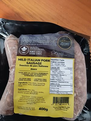 Helmut&#39;s -  Mild Italian Pork Sausage - 400g