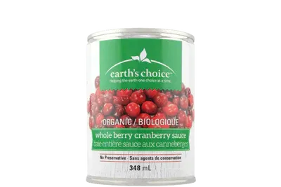 Earth&#39;s Choice - Organic Whole Berry Cranberry Sauce - 348ml