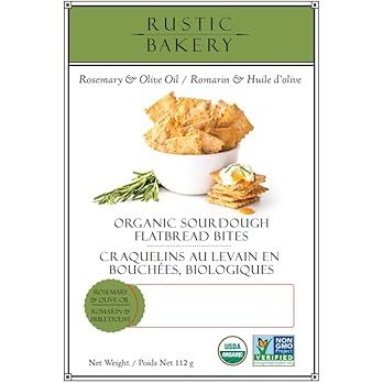 Rustic Rosemary &amp; Olive Oil Sourdough Flatbread Bites - 112 Grams
