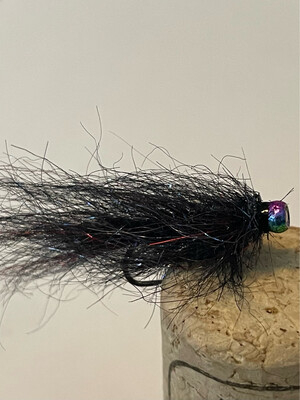 Midnight Fire Balanced Leech Fly Fishing Flies.Rainbow Tungsten Bead. Set Of Three