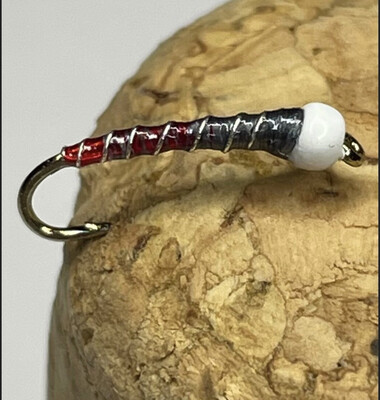 Red Butt Blue Dun Ice Cream Cone Chironomids. Fly Fishing Flies. Stillwaters Tungsten Beads. Set Of Three