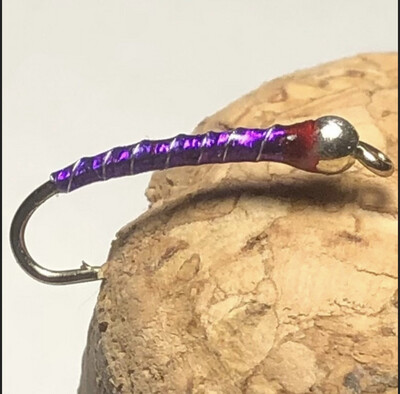 Holographic Purple N Silver Chironomids. Fly Fishing Flies. Stillwaters Tungsten Beads. Set Of Three