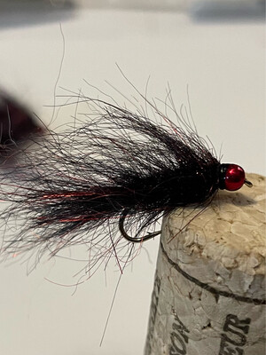 Black N Red Leeches. Fly Fishing Flies. Trout. Stillwaters. Set Of Three