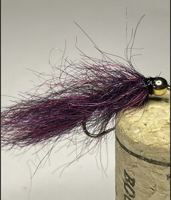 Black N Purple Leeches. Set Of Three Fly Fishing Flies. Trout. Stillwaters