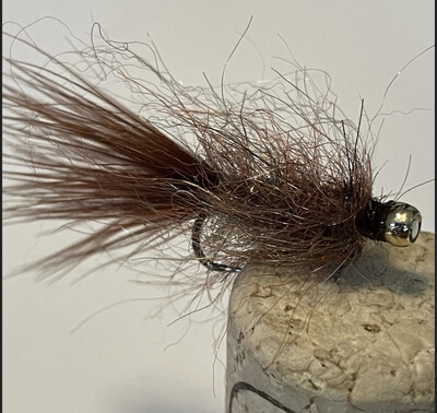 Brown Brick Balanced Leech Fly Fishing Flies. Gold Tungsten Bead. Set Of Three