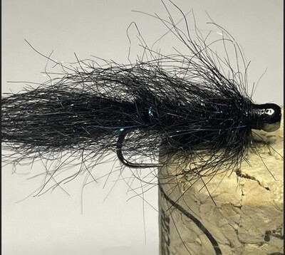 Bruiser Balanced Leech Fly Fishing Flies. Black Nickel Tungsten Bead. Set Of Three