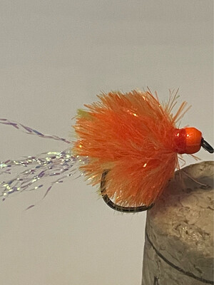 Two Tone Jelly Blob. Orange On Atomic Yellow. Fly Fishing Flies. Stillwaters. Set Of Three