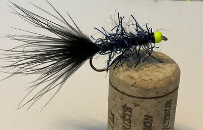 Black Vampire Leech. Chartreuse Brass Bead. Fly Fishing Flies. Stillwaters Trout