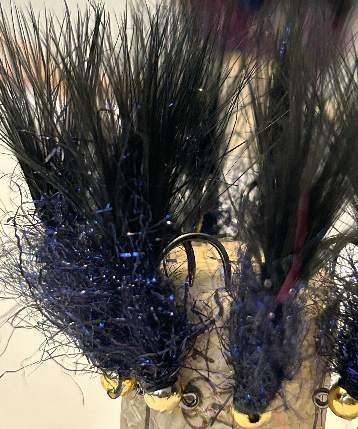 U.V Black Barbless Ice Dub Jig Leech. Set Of Three. Barbless Hooks