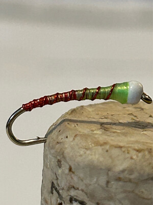 Red Butt Chartreuse Ice Cream Cone Chironomids ( Red Rib)Fly Fishing Flies. Stillwaters. Set Of Three