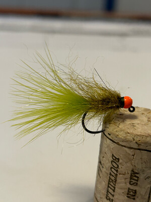 Olive / Halloween Jig Leech Barbless. Fly Fishing Flies. Set Of Three
