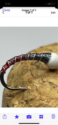 Red Butt Blue Dun Ice Cream Cone Chironomids. Fly Fishing Flies. Tungsten Beads Scuds. Set Of Three