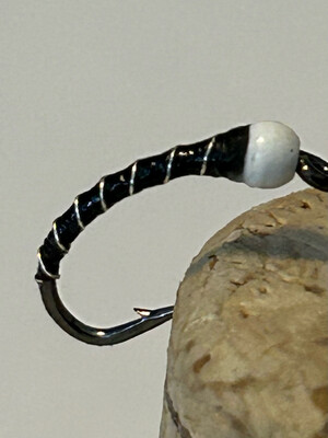 Black N Silver Ice Cream Cone Chironomids. Fly Fishing Flies. Stillwaters Tungsten Beads. Set Of Three