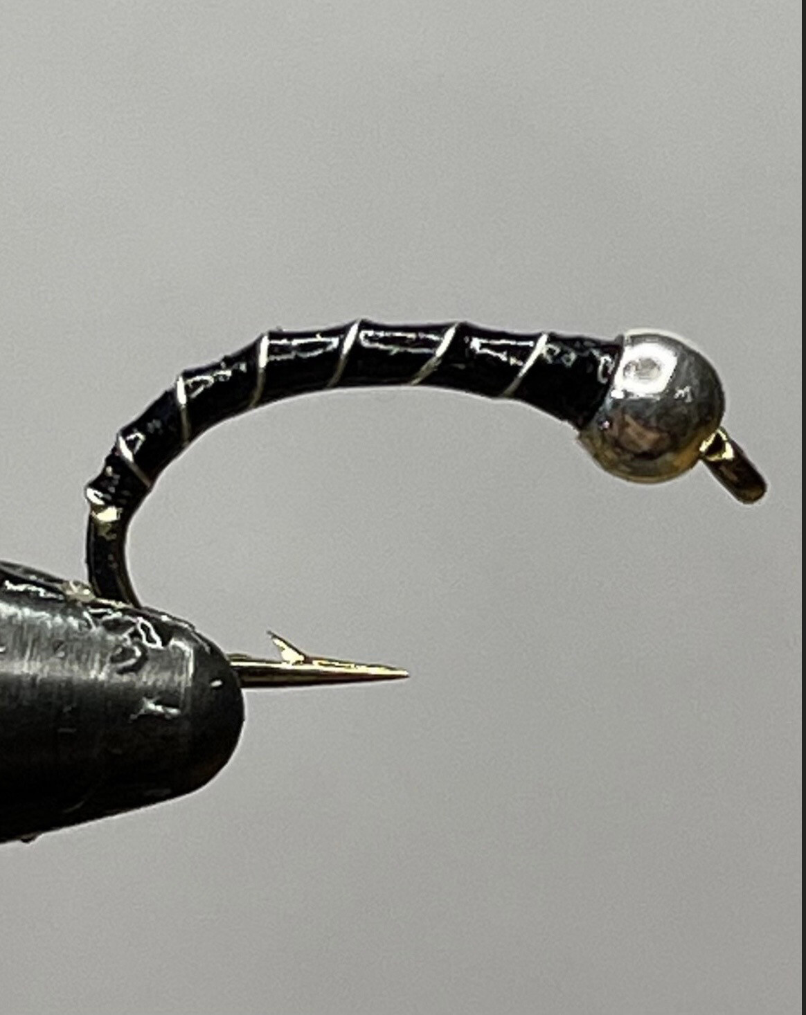Black N Silver Chironomid Fly Fishing Flies. Set Of Three