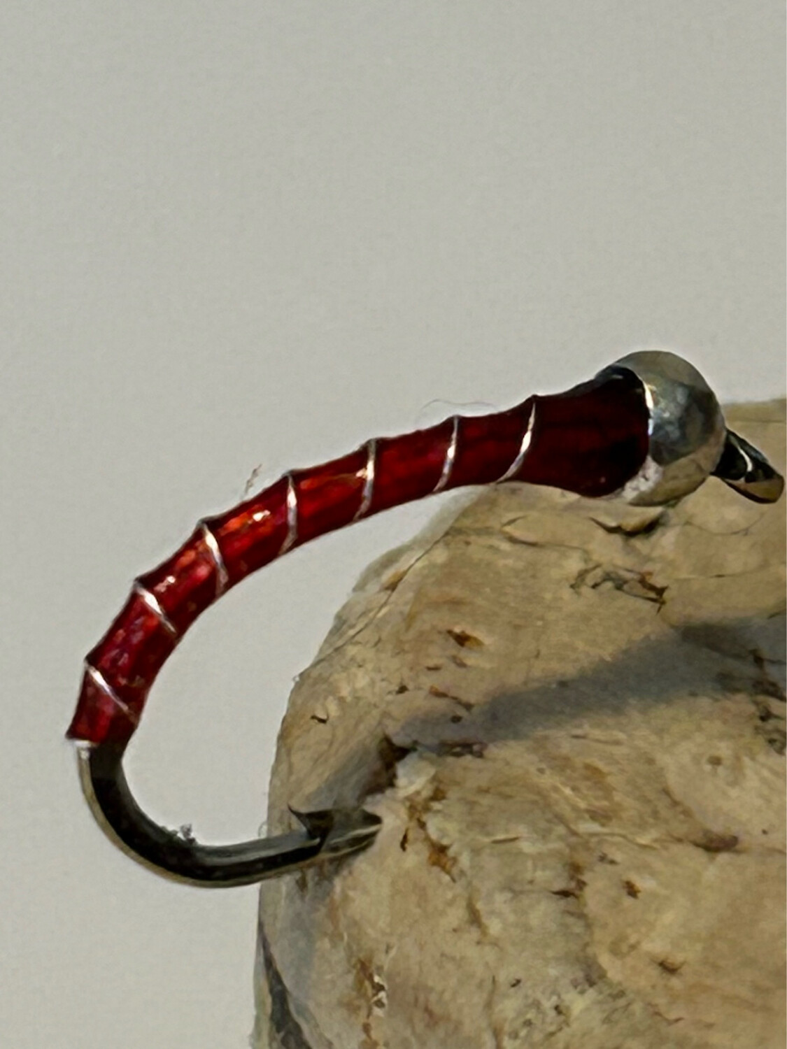 Red N Silver Chironomids. Fly Fishing Flies. Tungsten Beads Scud Hooks. Set Of Three