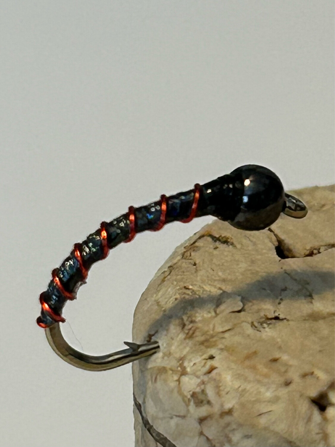 Zucchini Chironomids. Fly Fishing Flies. Black Nickel Tungsten Beads Scud Hooks. Set Of Three