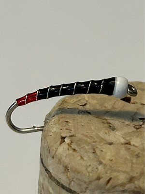 Red Butt Black Ice Cream Cone Chironomids. Fly Fishing Flies. Stillwaters Tungsten Beads. Silver Rib Set Of Three
