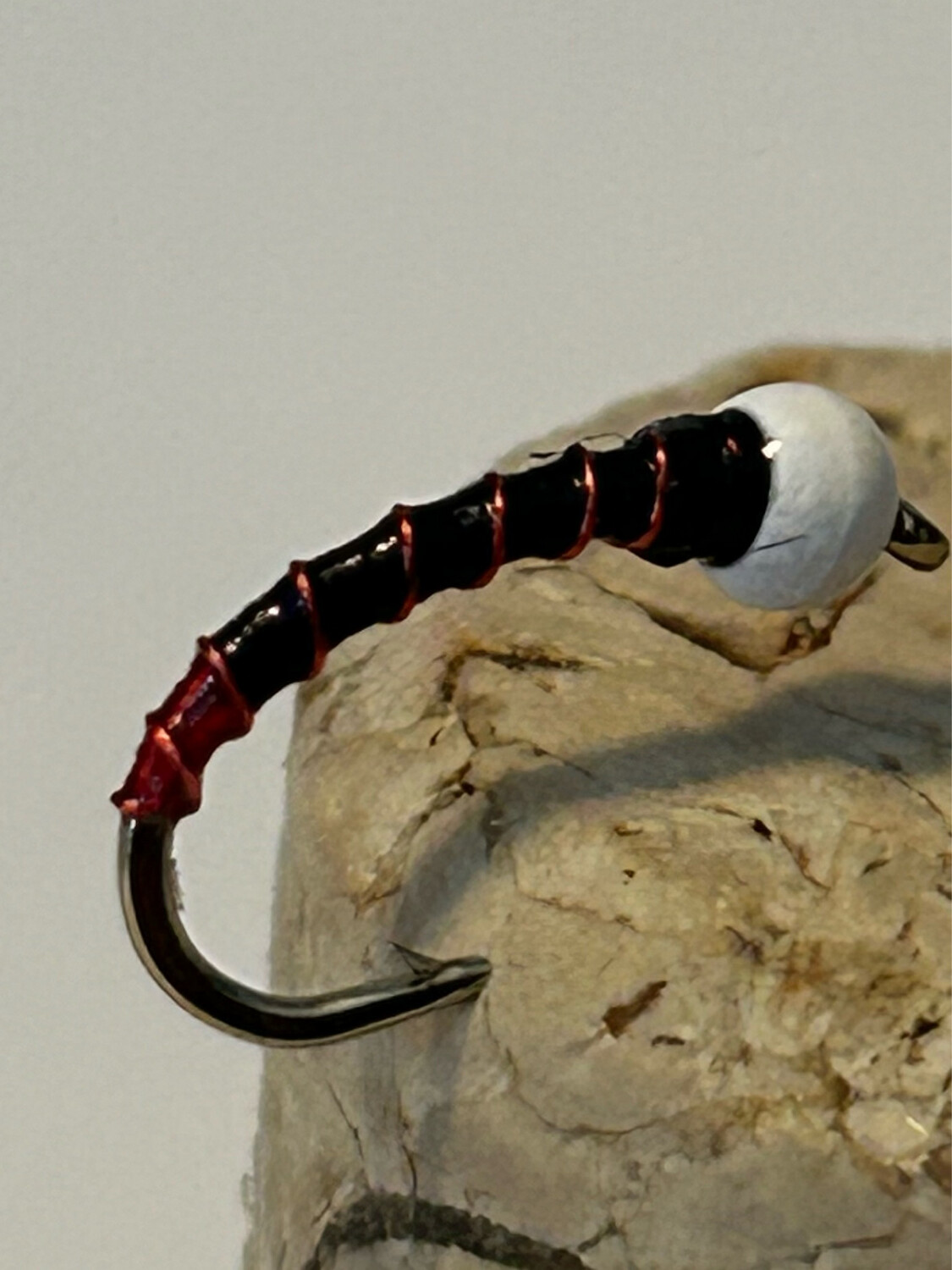 Red Butt Black Ice Cream Cone Chironomids Fly Fishing Flies. Scud Hook Set Of Three
