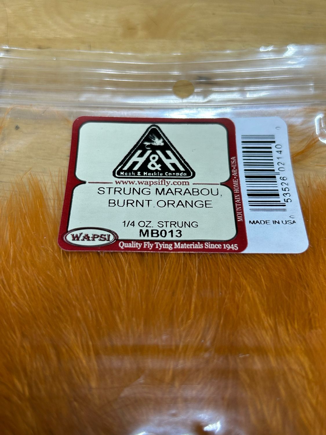 Wapsi Burnt Orange Strung Marabou 1/4 Ounce