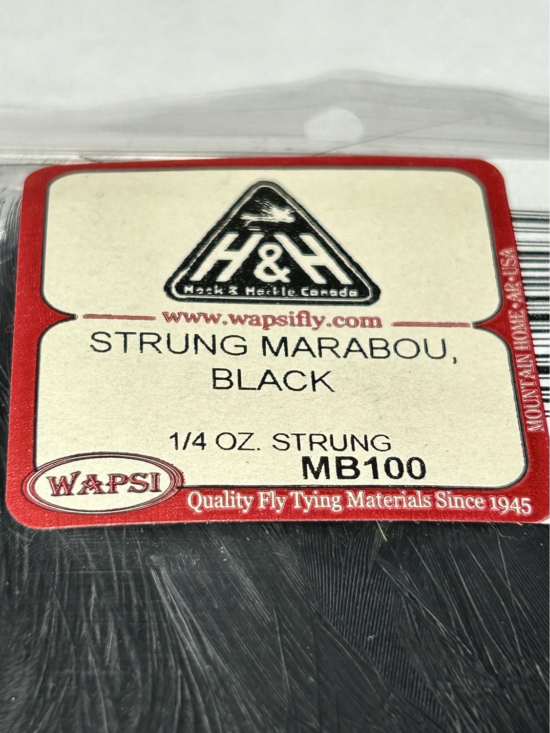 Black Wapsi Strung Marabou 1/4 Ounce