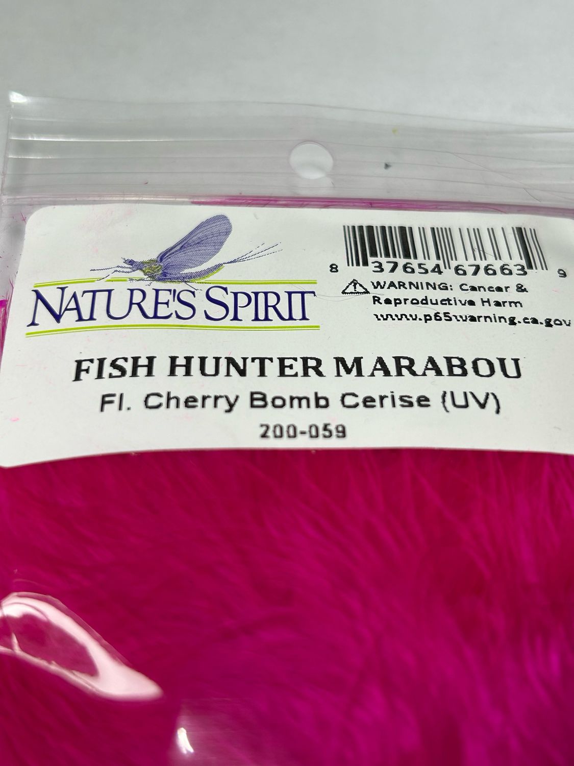Fl. Cherry Bomb Cerise U.V. Strung Marabou. 1/4 Ounce