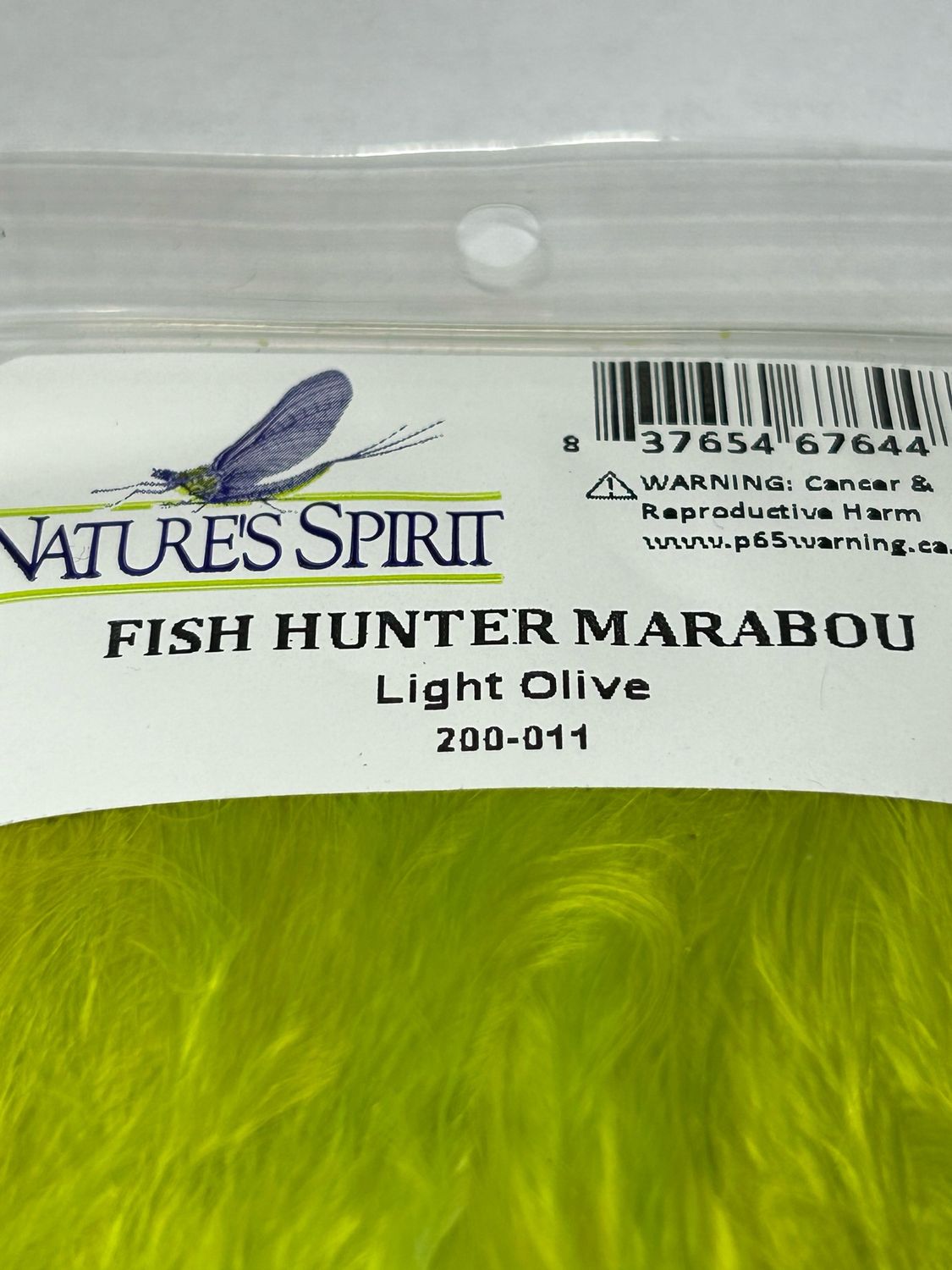Light Olive Strung Marabou. 1/4 Ounce