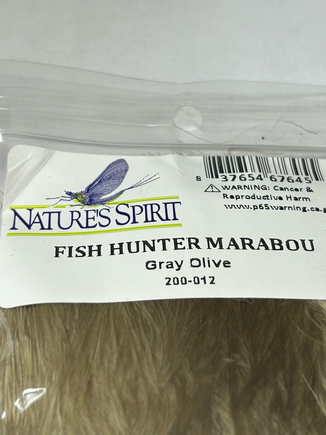 Grey Olive Strung Marabou. 1/4 Ounce