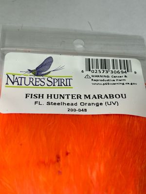 Fl. Steelhead Orange UV Strung Marabou. 1/4 Ounce