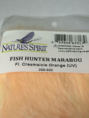 Fl. Creamsicle Orange UV Strung Marabou. 1/4 Ounce