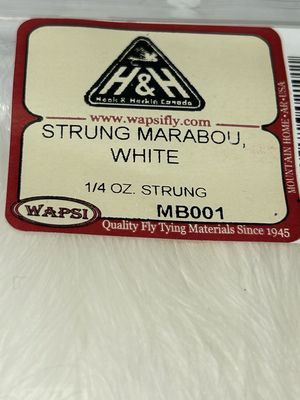 White Wapsi Strung Marabou 1/4 Ounce