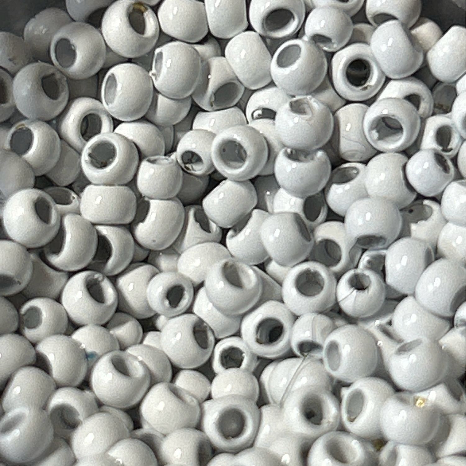White Brass Fly Tying Beads. 2.0mm / 5/64ths. Pack Of 25.
