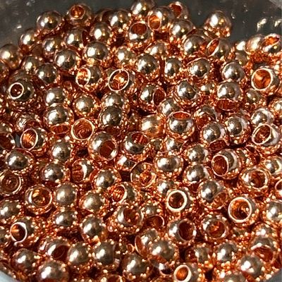 Brass Fly Tying Beads. Copper. 2.4mm / 3/32nds. Pack Of 25.