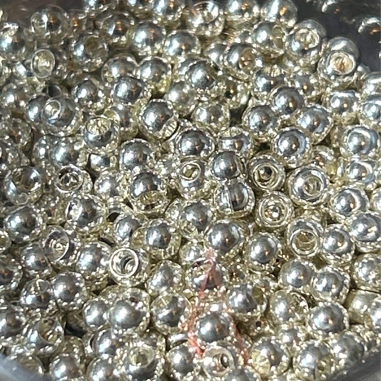 Silver Brass Fly Tying Beads. 2.4mm / 3/32nds. Pack Of 25.