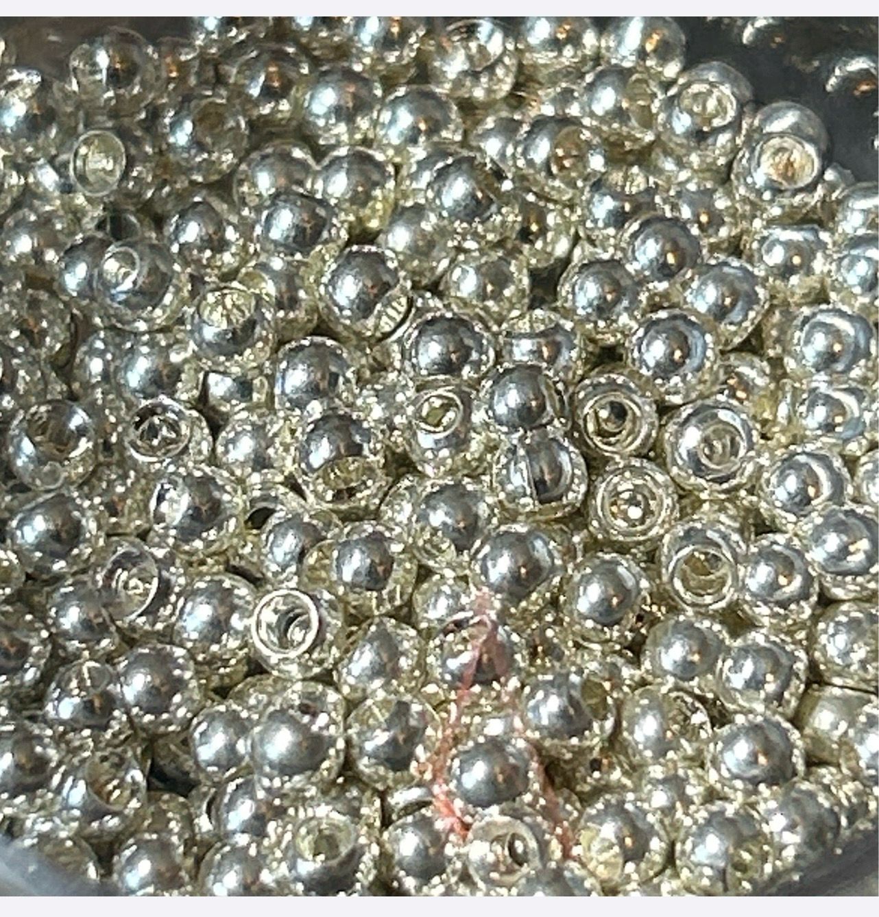 Silver Tungsten Fly Tying Beads 2.4mm / 3/32nds. Package Of 25
