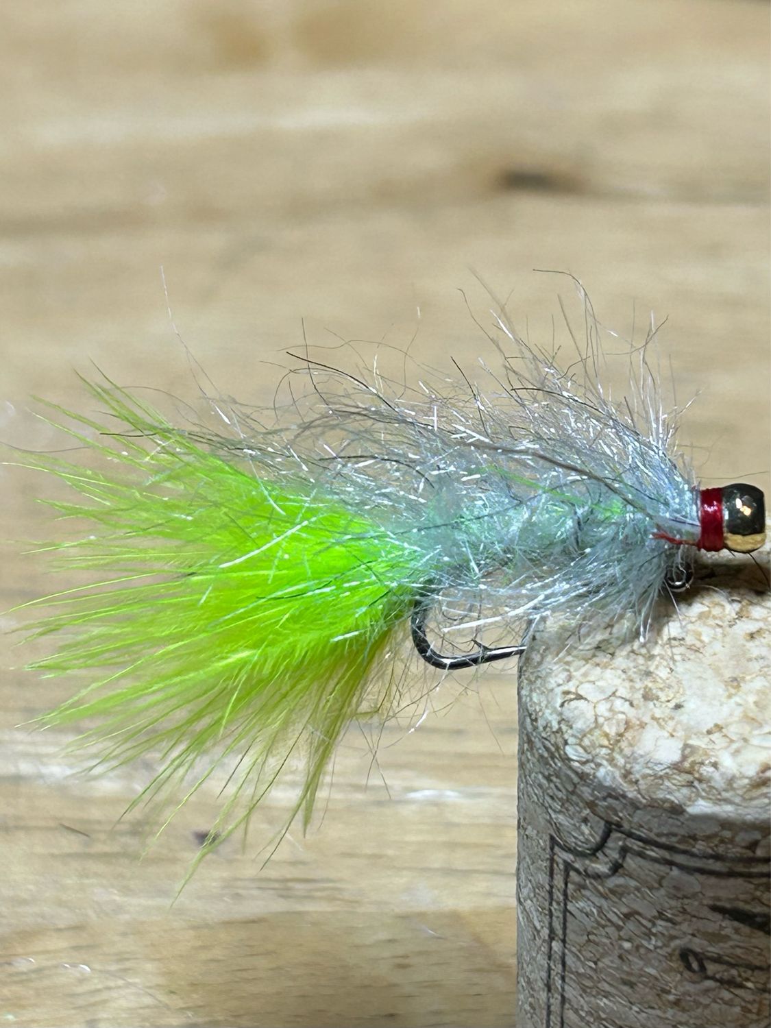 UV Chartreuse Steel Balanced Leech Fly Fishing Flies. Gold Tungsten Bead. Set Of Three