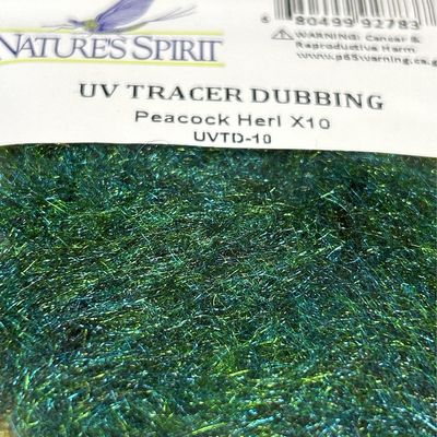 Nature’s Spirit UV Tracer Dubbing. Peacock Herl X 10.