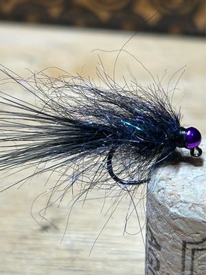 Bruiser ( Black N Blue ) Jig Leeches. Fly Fishing Flies. Set Of Three.