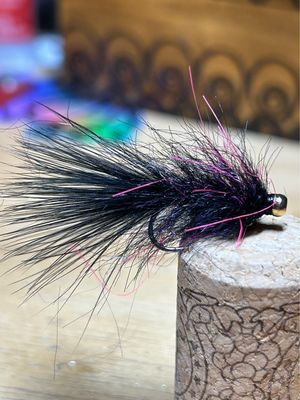 Black n UV Fuchsia Balanced Leech. Tungsten Beads. Set Of Three