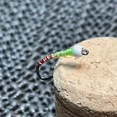 Red Butt Chartreuse Ice Cream Cone Chironomids. (Silver Rib)Fly Fishing Flies. Stillwaters Tungsten Beads. Set Of Three