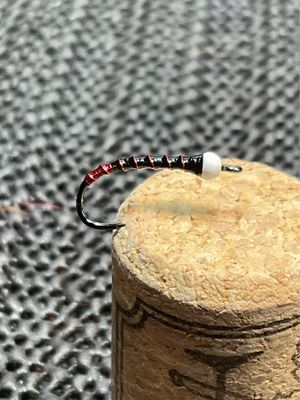 Red Butt Black Ice Cream Cone Chironomid Fly Fishing Flies Tungsten Beads.Barbless Hooks