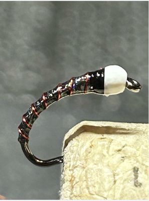 Zucchini Chironomid Fly Fishing Flies Tungsten Beads. 6 pack. Barbless Hooks. Sizes 12, 14 , 16