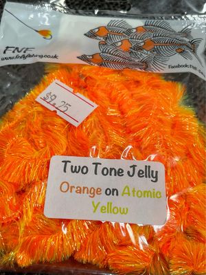 Two Tone Jelly Fritz 15mm Orange On Atomic Yellow