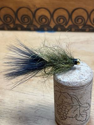 Black / Olive Balanced Leech Fly Fishing Flies. Gold Tungsten Bead. Marabou TailSet Of Three