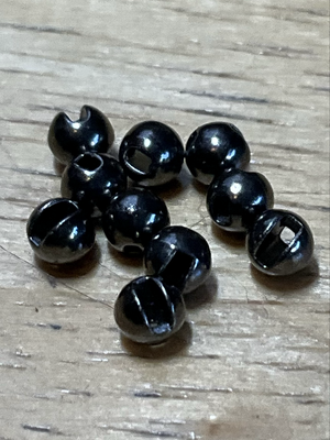 Black Nickel Slotted Tungsten Beads. 1/8th. Package Of 10. Fly Tying