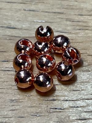 Copper Slotted Tungsten Beads. 1/8th. Package Of 10. Fly Tying