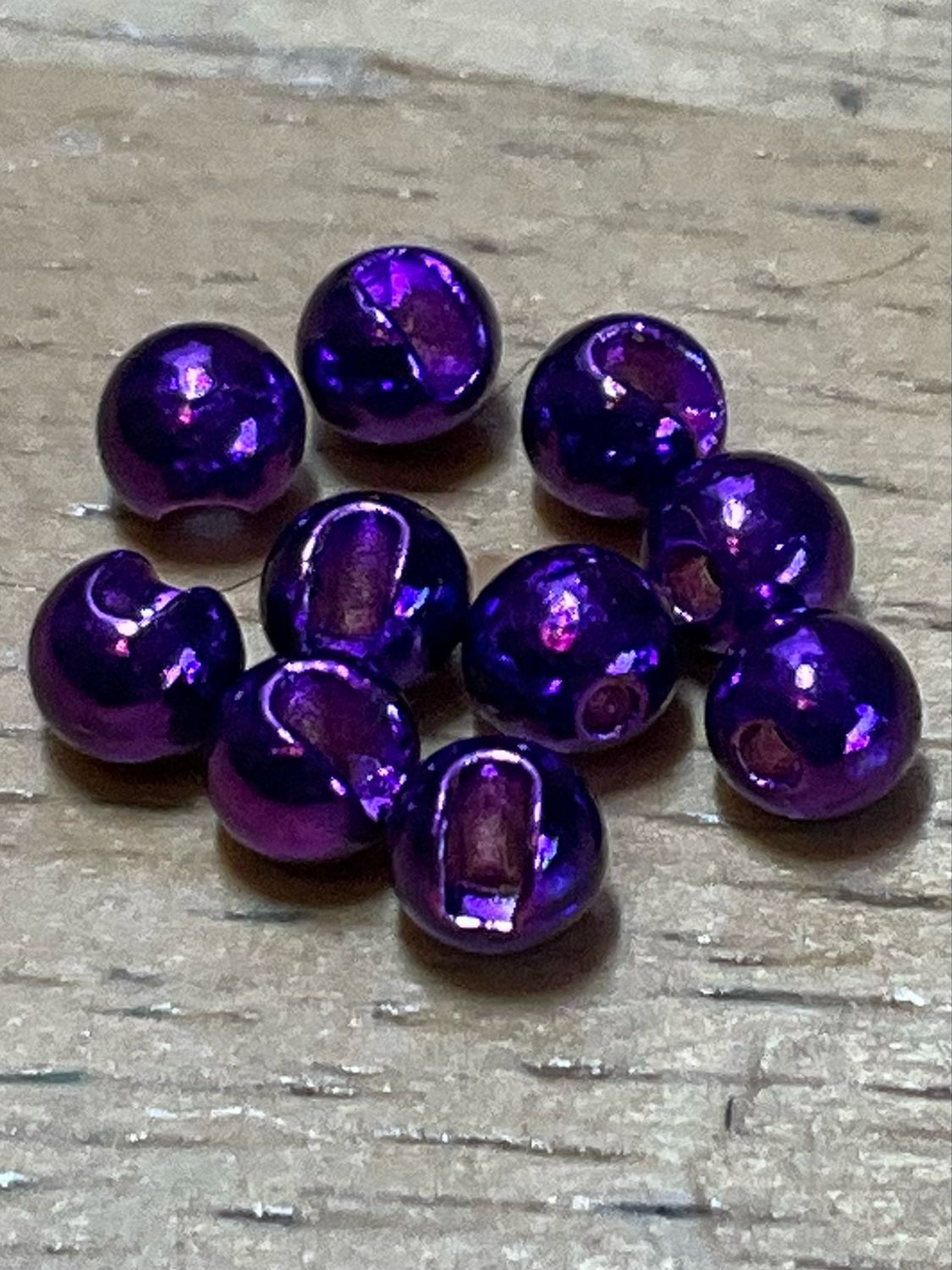 Purple Slotted Tungsten Beads. 1/8th. Package Of 10. Fly Tying