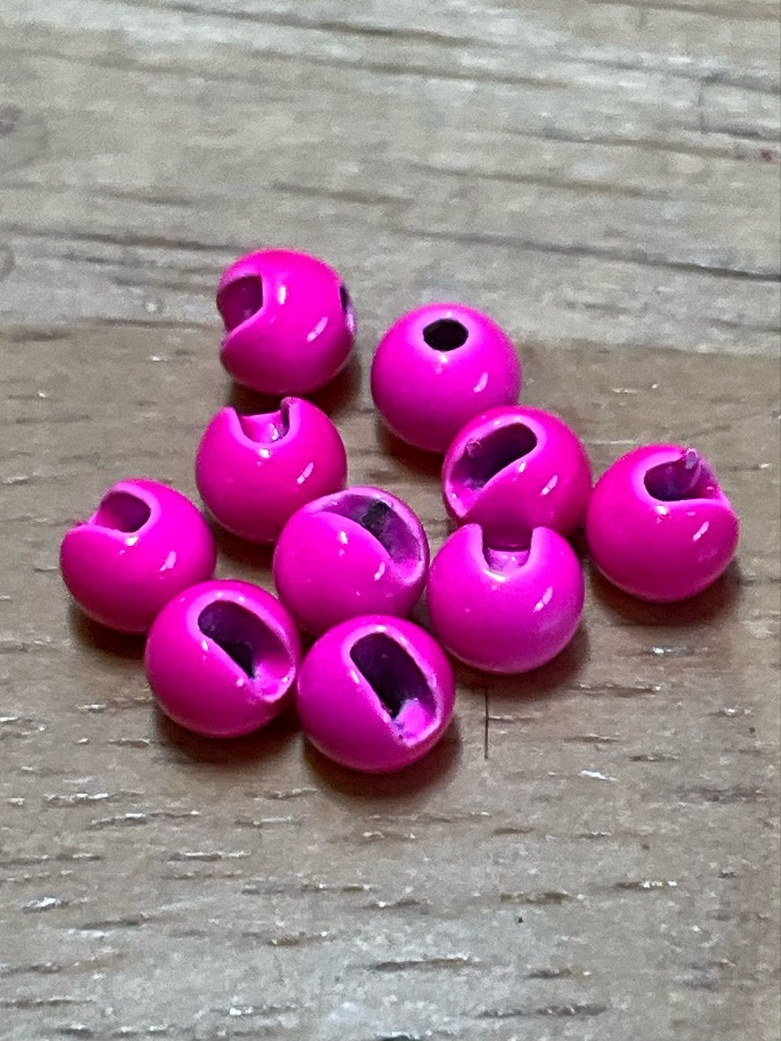 Hot Pink Slotted Tungsten Beads. 5/32nd. Package Of 10. Fly Tying