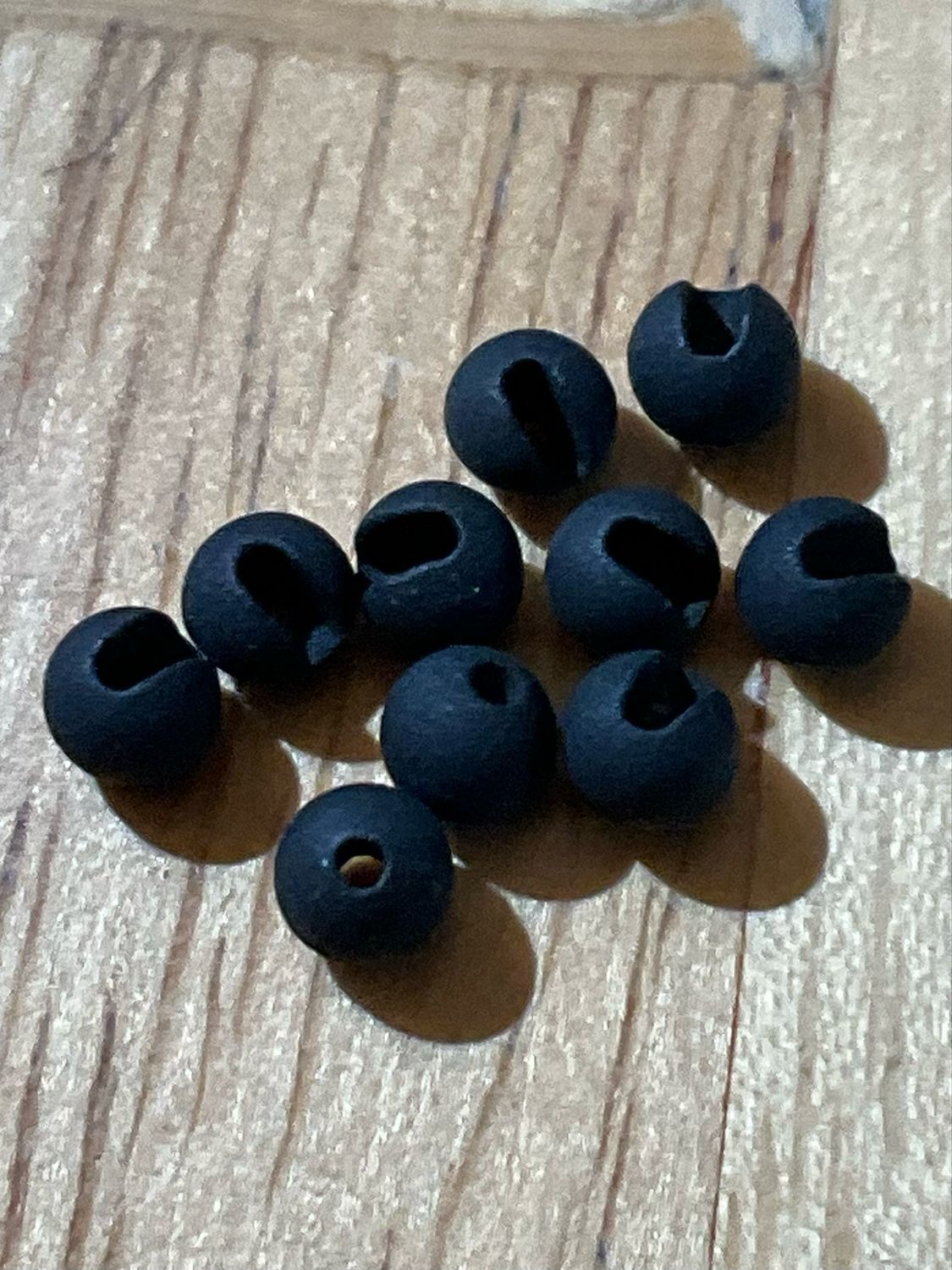 Matte Black Slotted Tungsten Beads. 5/32nd. Package Of 10. Fly Tying